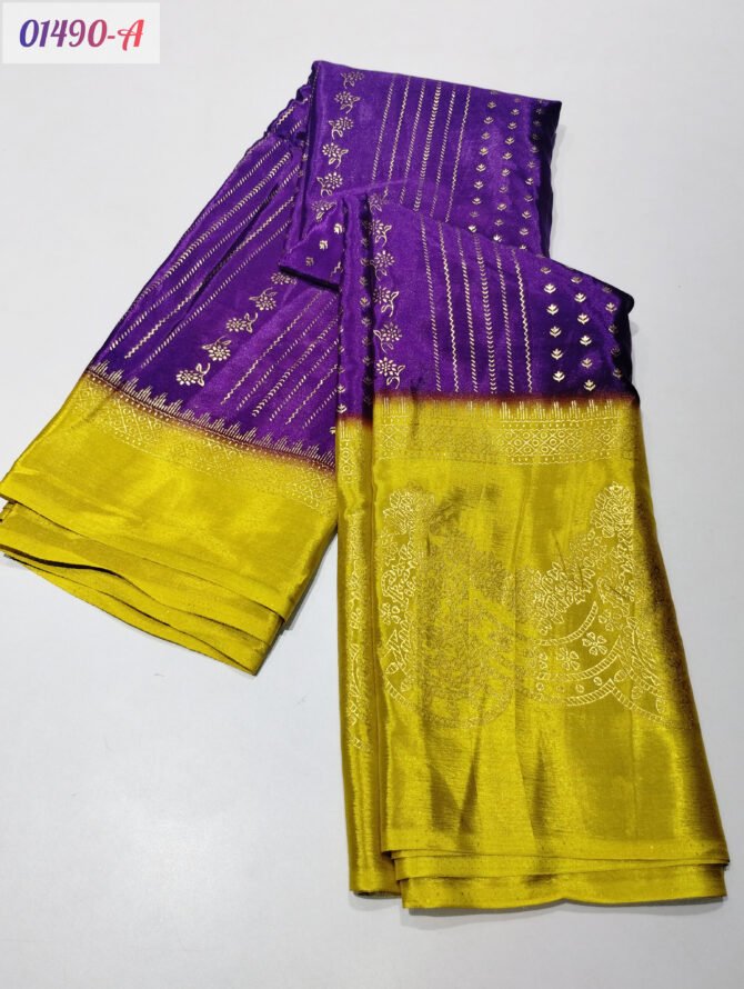 Miraya 01490-A Violet color Fancy Crape sarees CM1130483