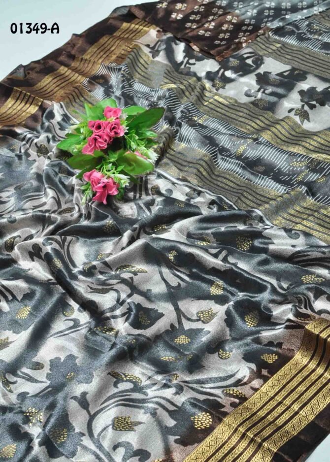 Naseema-01349-A  Black Color New Arrival  Fantastic Moss Chiffon  Saree CM1125664 [RR4C]