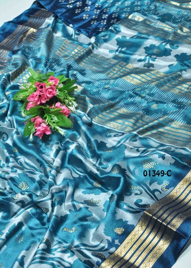 Naseema-01349-C  Turquoise Blue Color New Arrival  Fantastic Moss Chiffon  Saree CM1125664 [RR4C]