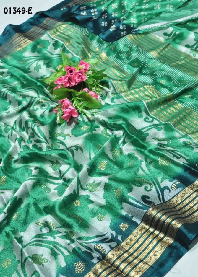 Naseema-01349-E Shamrock Green Color New Arrival  Fantastic Moss Chiffon  Saree CM1125664 [RR4C]