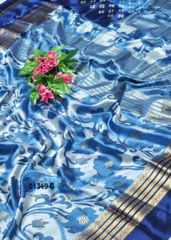 Naseema-01349-G Sapphire Blue Color New Arrival  Fantastic Moss Chiffon  Saree CM1125664 [RR4C]