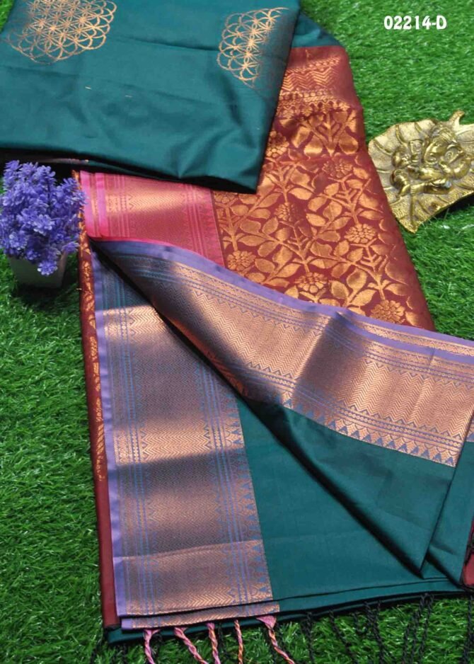 Theri-02214-D  PeacockGreen Color Excellent Traditional Look Semi-Soft Silk Saree CM1159646 (LR4C)