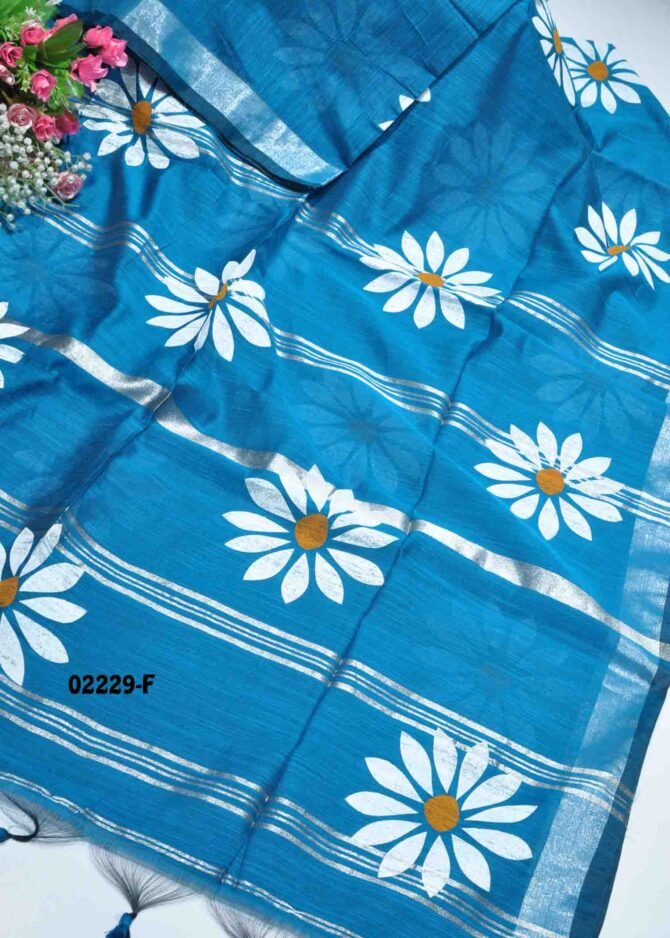 Suryaganthi -02229-F  Skyblue Color Excellent Linen Cotton Saree CM1163202 (LR6E)