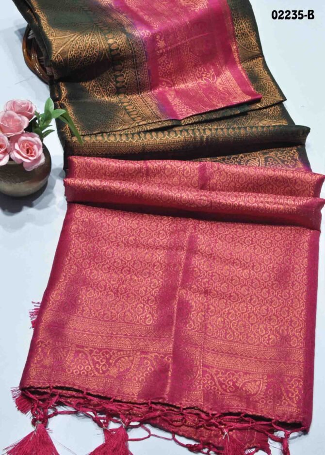 Navanisha-02235-B  DarkGreen Color Excellent Traditional Look Soft Silk Saree CM1158858 (LR6B)