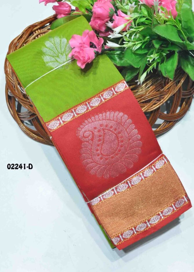 Chandravatha -02241-D  PearGreen Color Excellent Traditional Wear Silk Cotton Saree CM1163492 [LR7C]