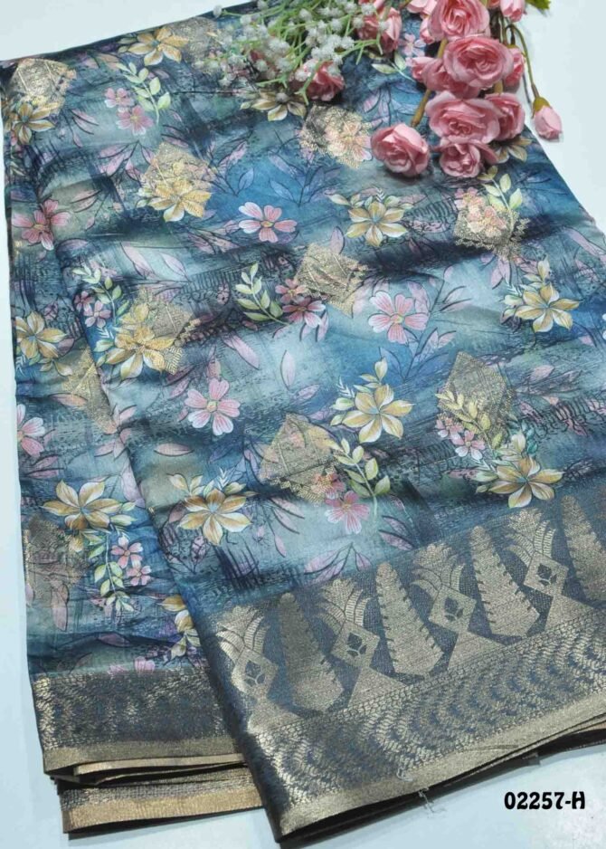 Shavitha-02257-H  DenimBlue Color Chanderi Silk Saree CM1158670 (LR8C)