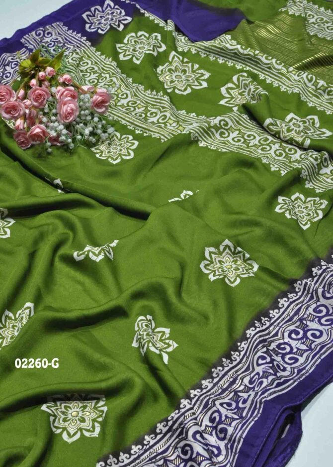 Harinika-02260-G  GrasshopperGreen Color Excellent Moss Chiffon Saree CM1167606 (LR9C)