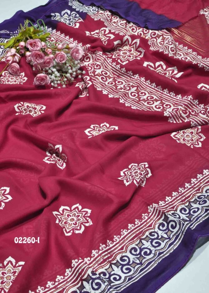 Harinika-02260-I  DarkPink Color Excellent Moss Chiffon Saree CM1167606 (LR9C)