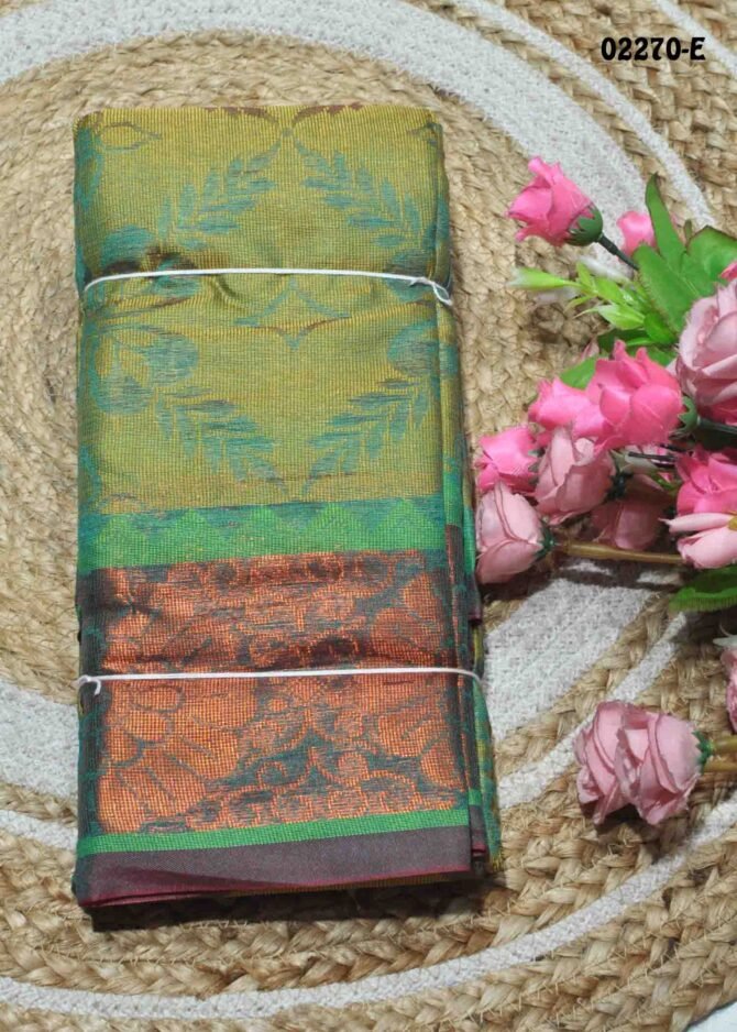 Lakshana-02270-E  BasilGreen Color Tanchui Silk Saree CM1156242 (RR6B)