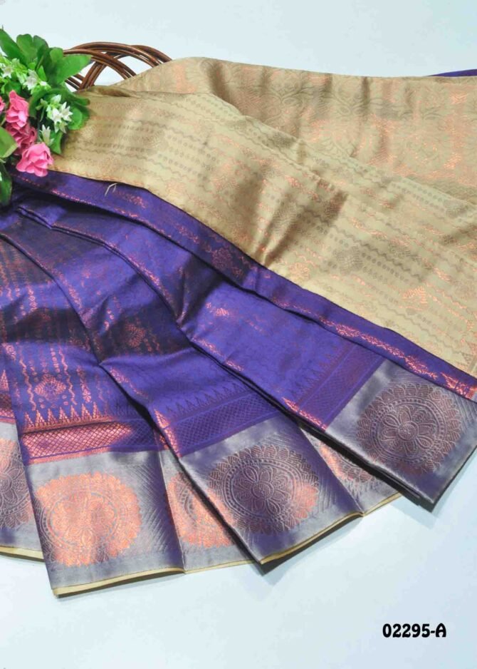 Nayagra-02295-A  Violet Color Copper Lichi Silk Saree CM1145654 (LR1C)