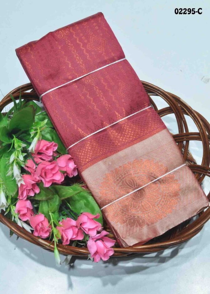 Nayagra-02295-C  ClaretRed Color Copper Lichi Silk Saree CM1145654 (LR1C)