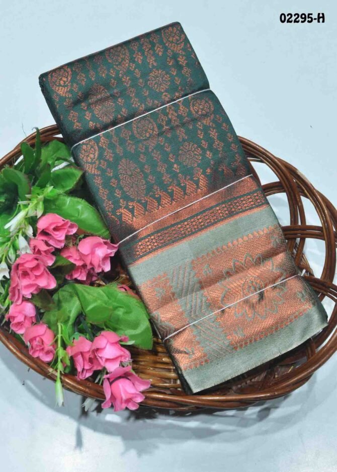 Nayagra-02295-H  DarkGreen  Color Copper Lichi Silk Saree CM1145654 (LR1C)