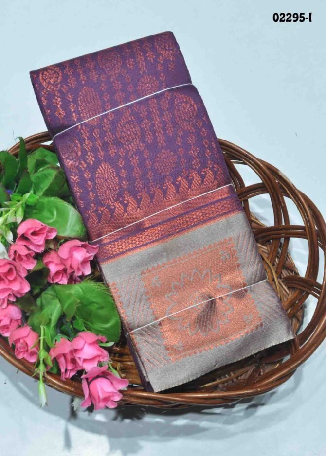 Nayagra-02295-I  Purple  Color Copper Lichi Silk Saree CM1145654 (LR1C)