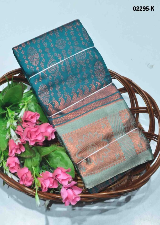 Nayagra-02295-K   PineGreen  Color Copper Lichi Silk Saree CM1145654 (LR1C)