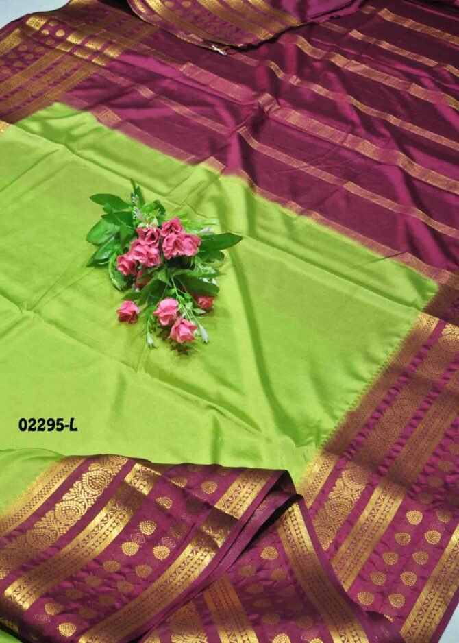 Kamazhi-02295-L  AppleGreen Color Excellent Traditional Look Mysore Crepe Silk Saree CM1159256 (LR1D)