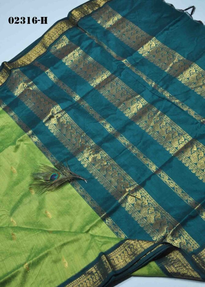 Maharani -02316-H Lawn Green Color Kalyani Cotton Saree CM1125160 [LR1E]