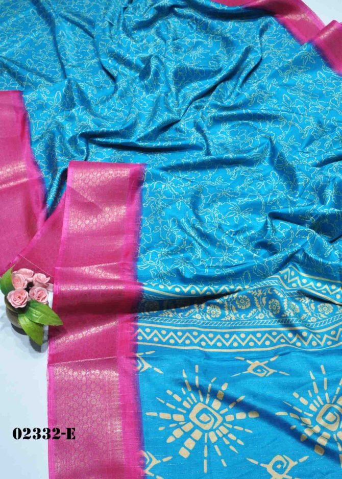 Ayra -02332-E Electric Blue Color Printed Dola Silk Saree CM1161368 (LR5D)