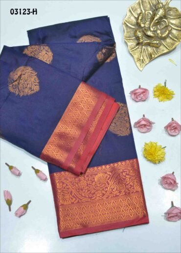 Harini - 03123-H  Navy Blue Color Beautiful Traditional Lichi Silk Saree CM1163630 (RR10C)