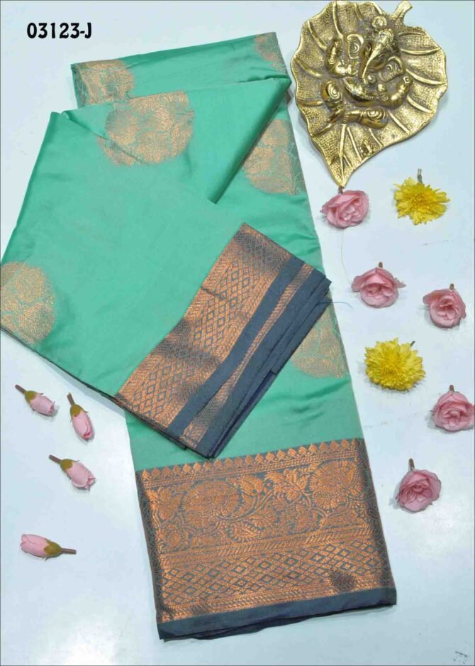 Harini - 03123-J  Mint Green Color Beautiful Traditional Lichi Silk Saree CM1163630 (RR10C)