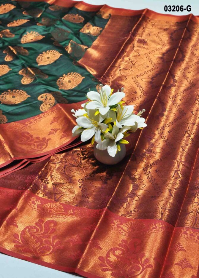 Ananya-03206-G  DarkGreen Color Excellent Traditional Look Semi-Soft Silk Saree CM1186157 (LR1E)