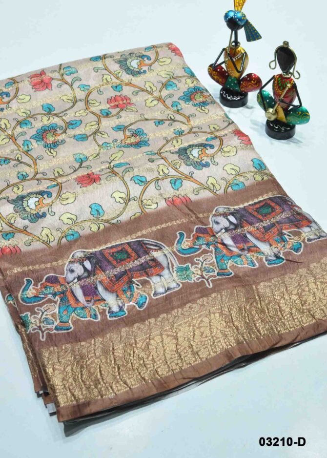 Preetha-03210-D  Tan  Color Excellent Crushed Dola Silk Saree CM1173031 (LR2C)