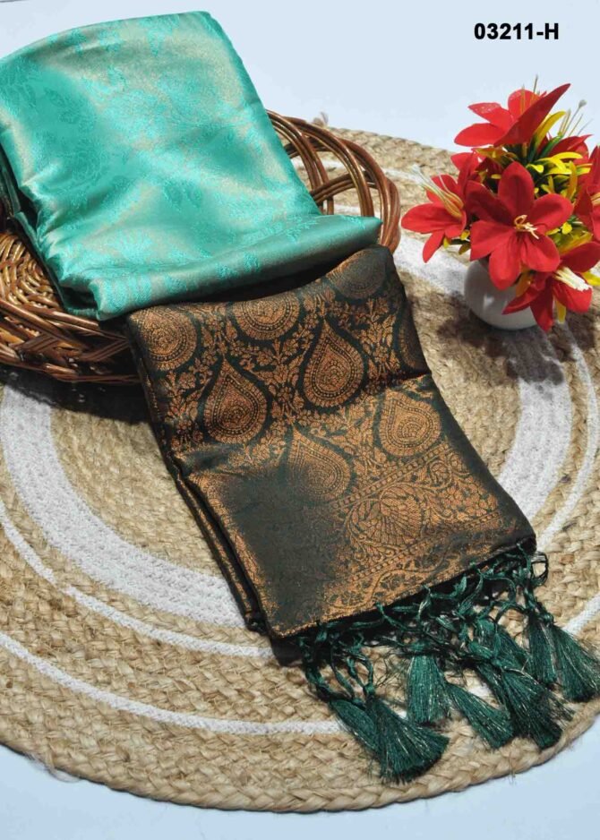 Thushika-03211-H  JungleGreen Color Traditional Wear Stone Work Soft Silk Saree CM1183784 (LR2C)