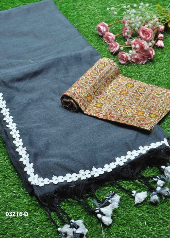 Thulya -03216-D  SteelGrey Color Summer Special Handloom Cotton Saree CM1174315 (RR3D)