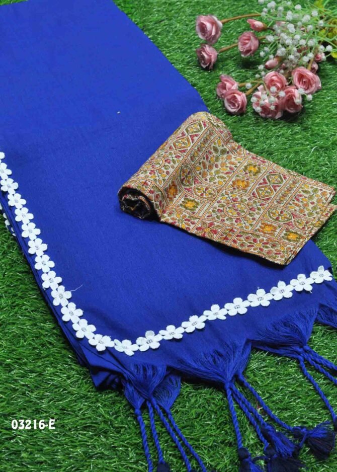 Thulya -03216-E  RoyalBlue Color Summer Special Handloom Cotton Saree CM1174315 (RR3D)