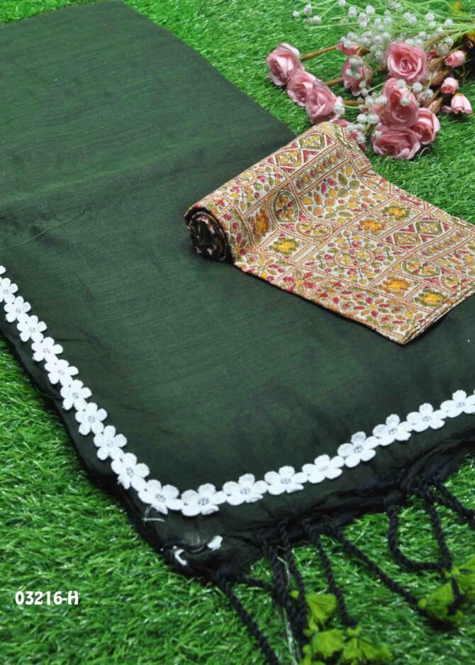 Thulya -03216-H  PassiGreen Color Summer Special Handloom Cotton Saree CM1174315 (RR3D)