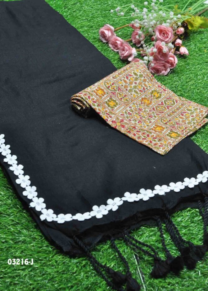 Thulya -03216-J  Black Color Summer Special Handloom Cotton Saree CM1174315 (RR3D)