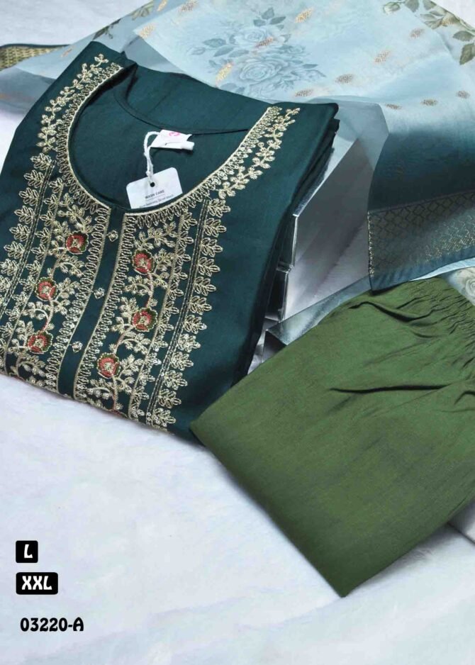 Garima - 03220-A  EmeraldGreen Color Ramzan Special Vertican Ready Made Salwar CM1165914 (RR1C)