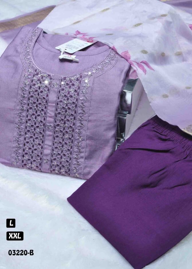 Garima - 03220-B  PeriwinklePurple Color Ramzan Special Vertican Ready Made Salwar CM1165914 (RR1C)