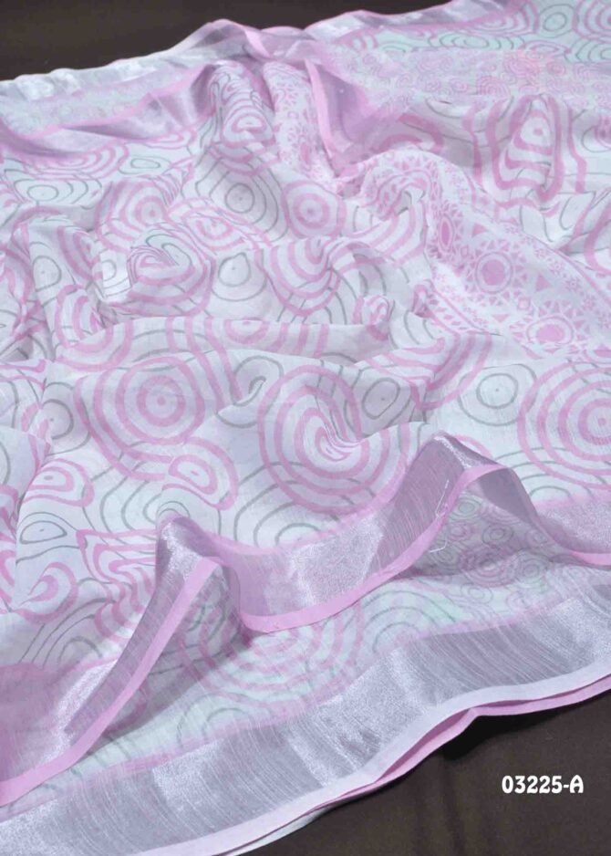 Deepthi-03225-A Halfwhite With Pink Color Linen Cotton Saree CM1171569 (RR5D)