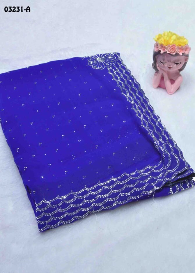 Poojitha -03231-A  Royalblue Color Excellent Stone Work Georgette Saree CM1173114 (RR6D)