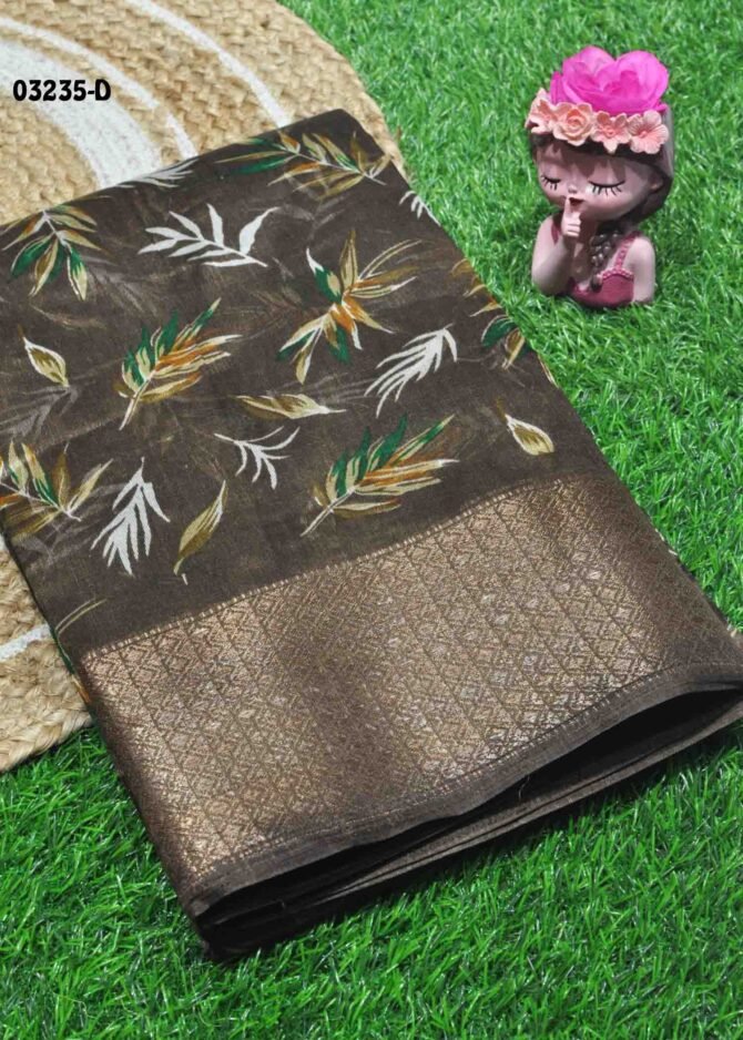 Dhananya -03235-D  ChocolateBrown Color Simply Synthetic Cotton Saree CM1172308 (RR6C)