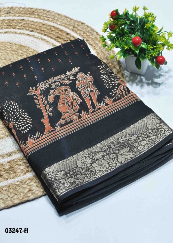 Ezhilvizhi - 03247-H  Black Color Excellent Moss Chiffon Saree CM1172994 (RR7C)