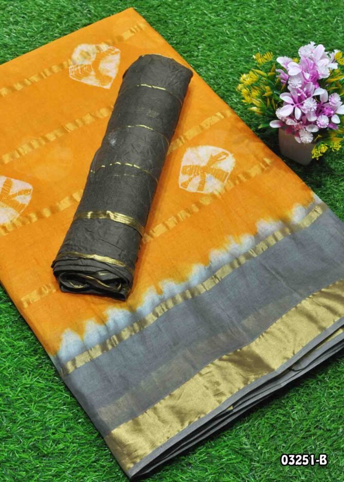 Karthiyayini -03251-B  Yellow Color Summer Special Pure Cotton Saree CM1158532 (RR8C)