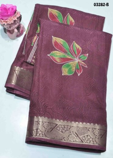 Saanvi -03282-B  HeatherPurple Color New Arrival Elagant Dola Silk Saree CM1172994 (RR6B)