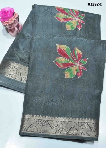 Saanvi -03282-C  Grey Color New Arrival Elagant Dola Silk Saree CM1172994 (RR6B)