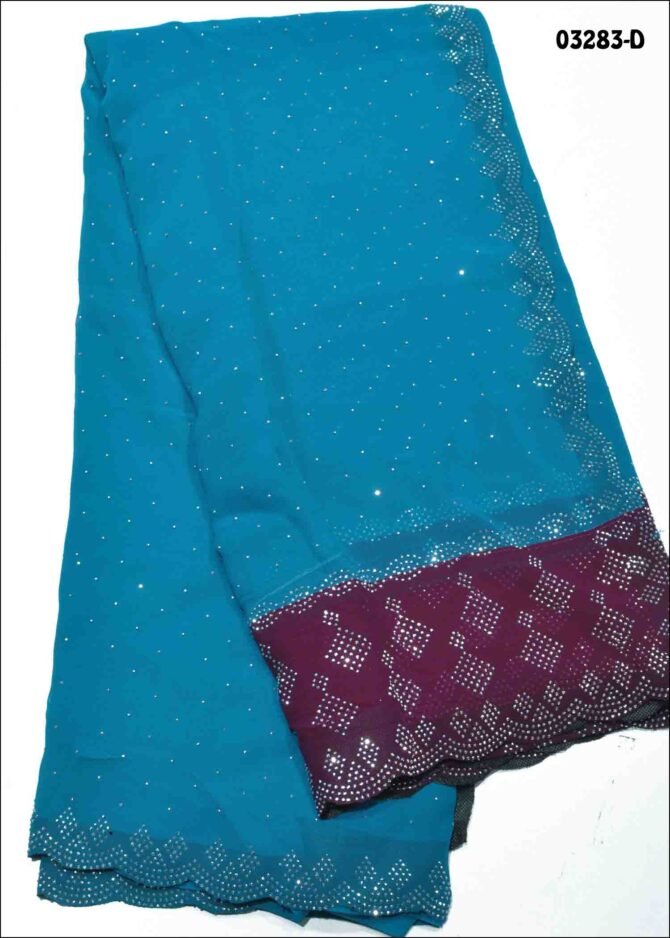 Vrithika -03283-D  Pineblue Color New Arrival Stylish Georgette Saree CM1161591 (RR7B)