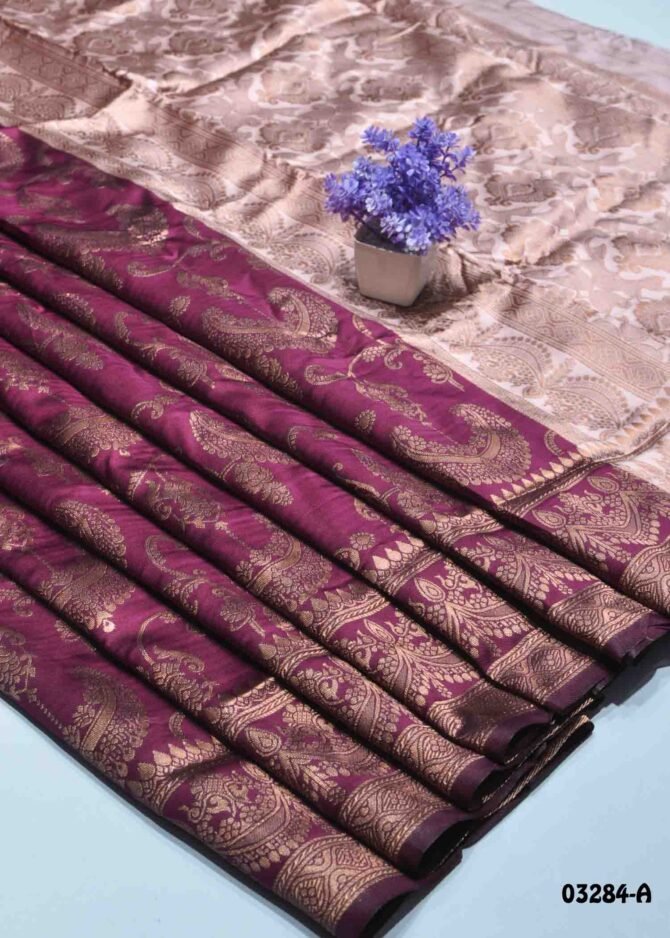 Vanaja- 03284-A  Purple Color Simply Banarasi Saree CM1183798 (RR8E)