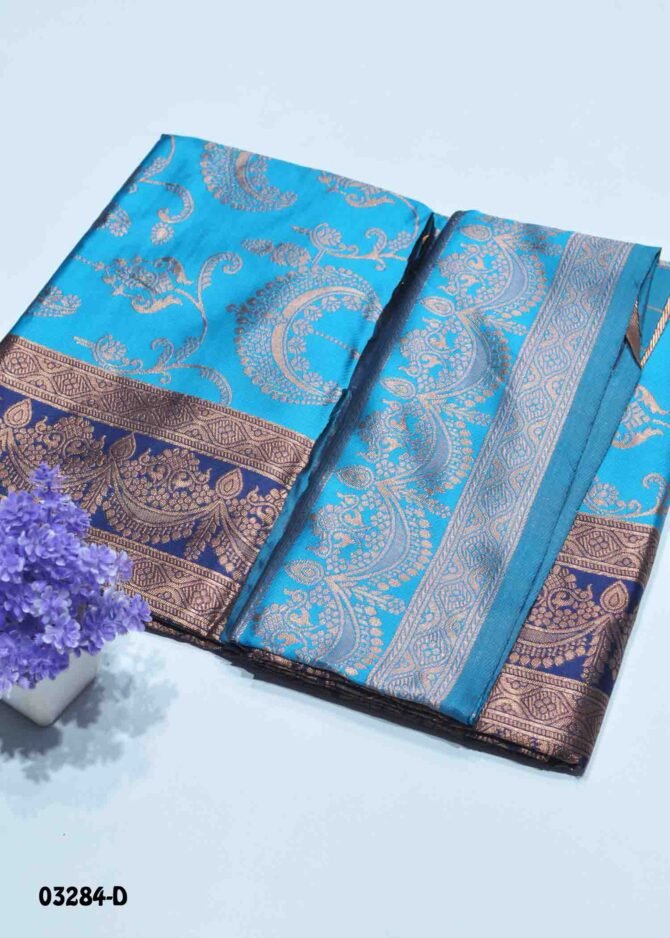 Vanaja- 03284-D  Skyblue Color Simply Banarasi Saree CM1183798 (RR8E)