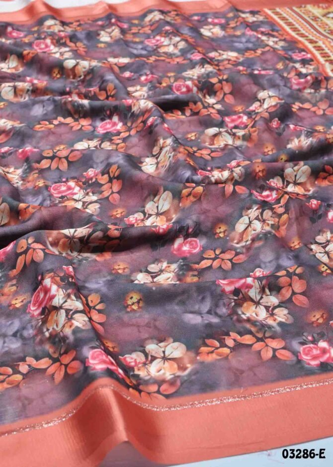 Shaswati- 03286-E  Multi Color Digital Print Soft Moss Chiffon Saree CM1171125 (RR8C)