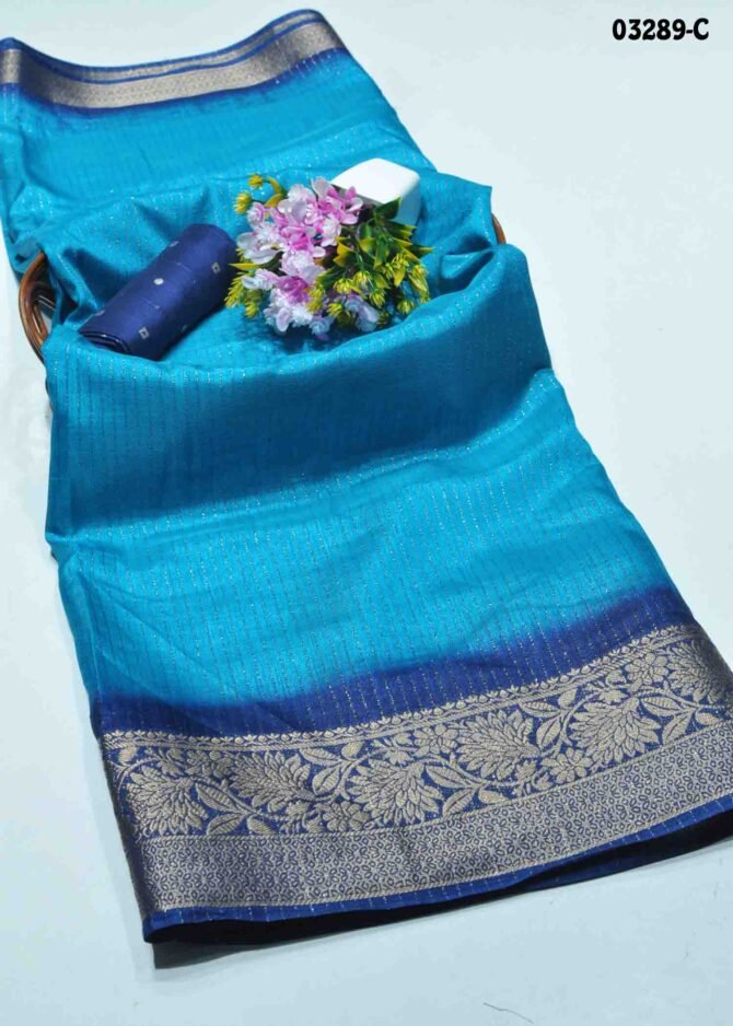 Suneetha -03289-C  Skyblue Color New Arrival Stylish Dola Silk Saree CM1183803 (RR10E)