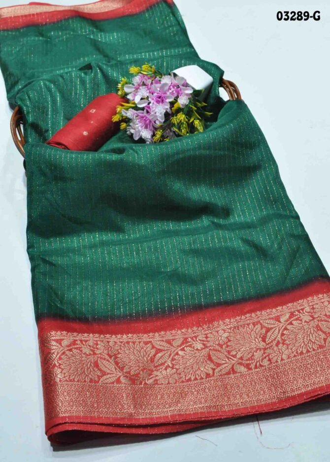 Suneetha -03289-G  DarkGreen Color New Arrival Stylish Dola Silk Saree CM1183803 (RR10E)