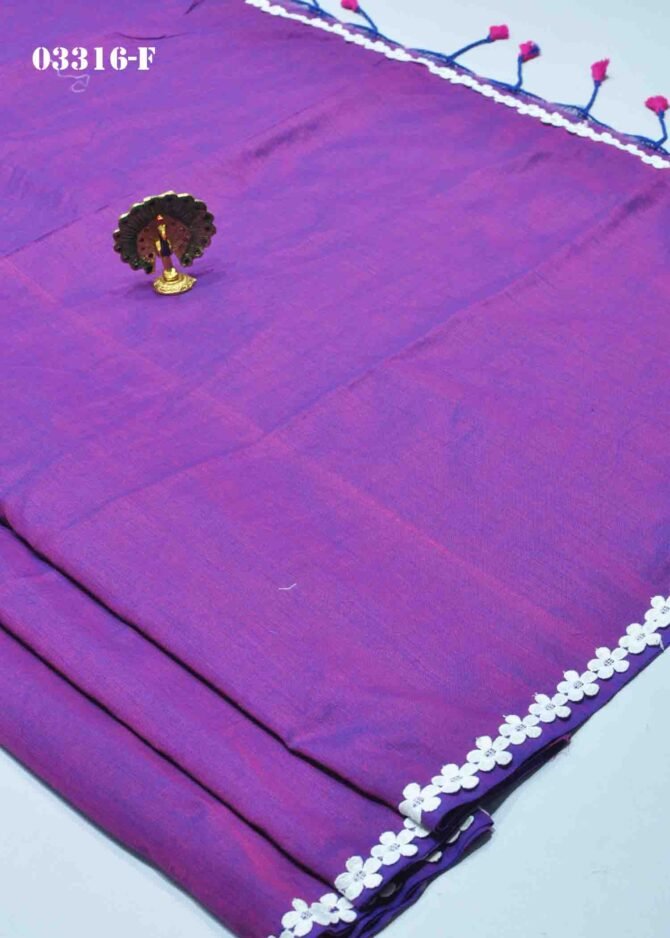 Chandrika-03316-F Violet Color Beautiful Handloom Cotton Saree CM1174340 (RR4C)