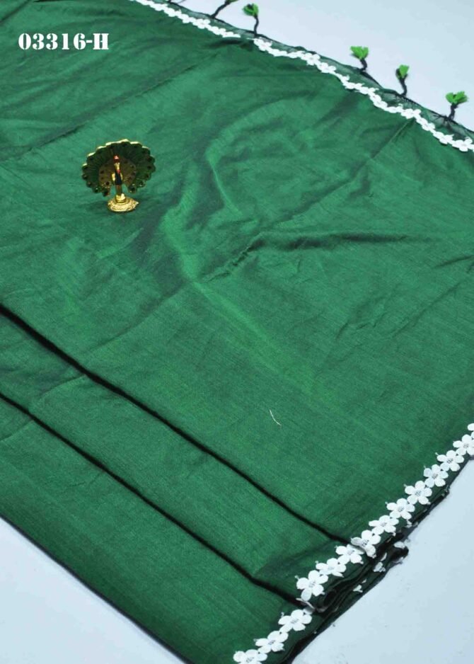 Chandrika-03316-H Green Color Beautiful Handloom Cotton Saree CM1174340 (RR4C)