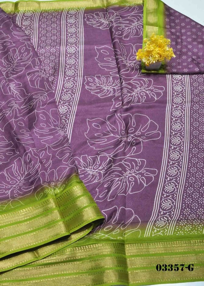 Izhai-03357-G Purple Color Excellent Moss Chiffon  Saree CM1172300 (RR8E)