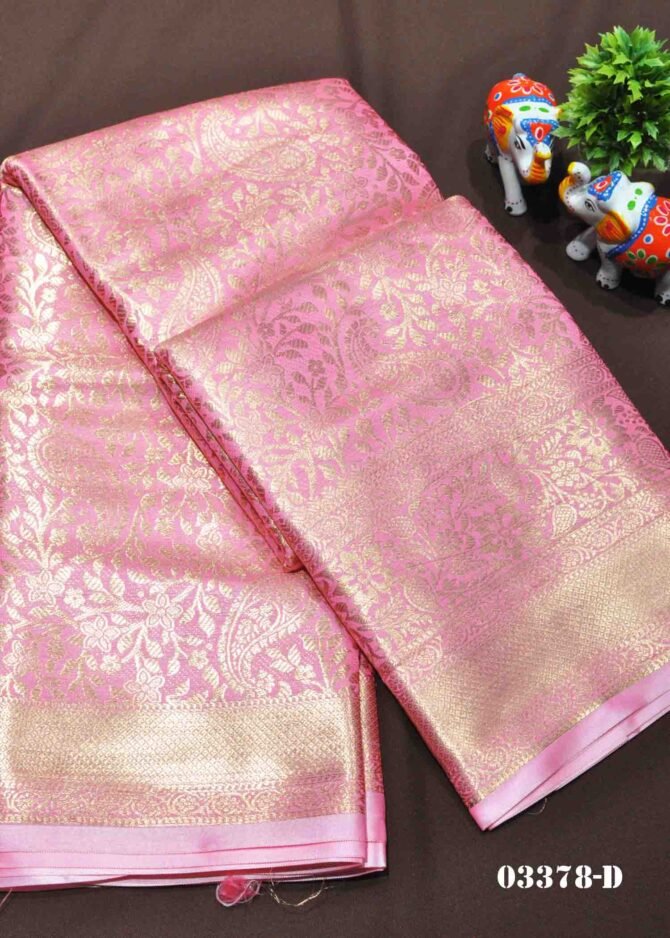 Kathija -03378-D Queen Pink  Color Gand Look Cora Silk Saree CM1183802 (RR9B)