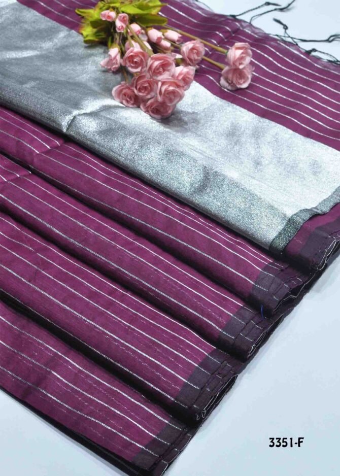 Yashva - 3351-F Purple Color Linen Cotton Saree CM1174342 (RR5B)